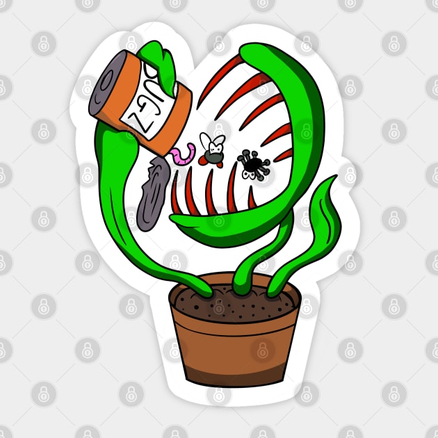 Venus Flytrap Feeding Its Hungry Mouth Sticker by SNK Kreatures